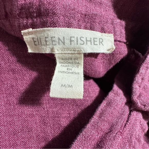 Eileen Fisher Organic Linen Washed Delave Tiered Midi Dress - Picture 6 of 6